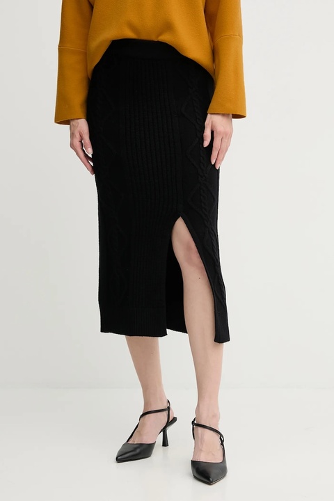 Dkny spódnica kolor czarny midi prosta DJ4R0377 - zdjęcie produktu nr 1