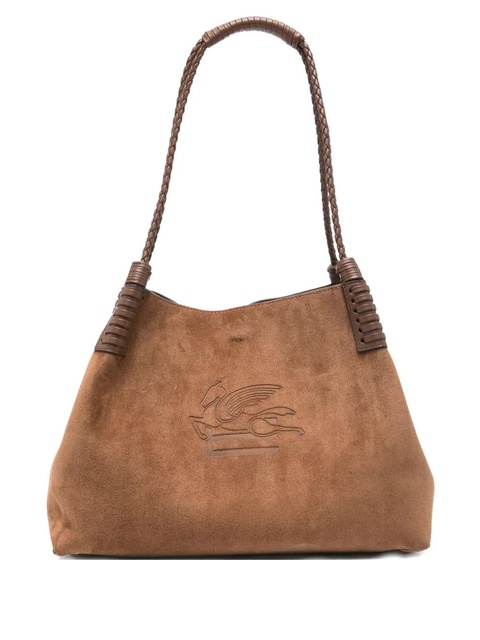 ETRO Libra braided-handle suede tote bag - M0453 BROWN - zdjęcie produktu nr 1