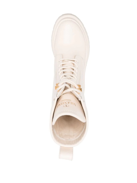 Valentino Garavani chunky lace-up leather boots - Neutrals - zdjęcie produktu nr 2