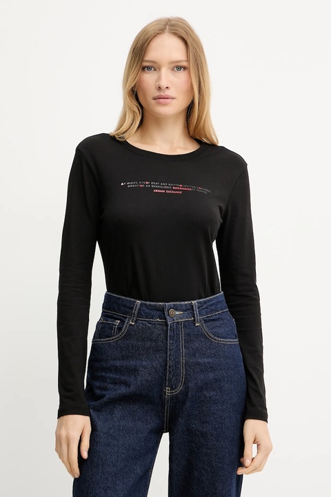 Armani Exchange longsleeve bawełniany kolor czarny XW001360 AF10356 - zdjęcie produktu nr 1