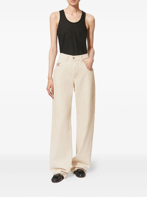 ISABEL MARANT Jeyda embroidered straight trousers - Neutrals - zdjęcie produktu nr 2