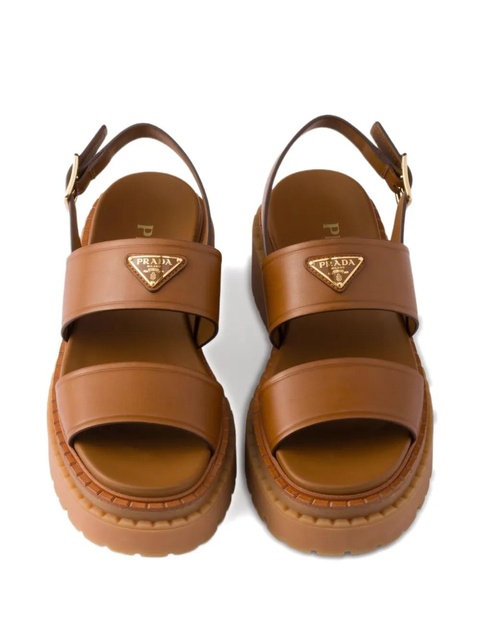 Prada 55mm buckle-strap platform sandals - Brown - zdjęcie produktu nr 2