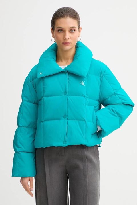 Calvin Klein Jeans kurtka puchowa kolor turkusowy zimowa LV044D521G - zdjęcie produktu nr 1