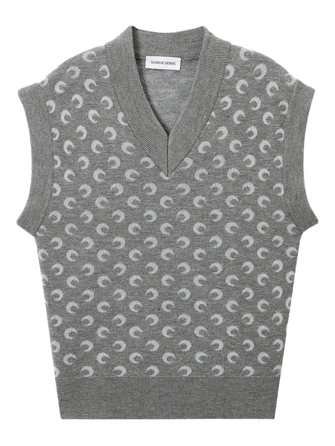 Marine Serre Crescent Moon V-neck vest - Grey - zdjęcie produktu nr 1