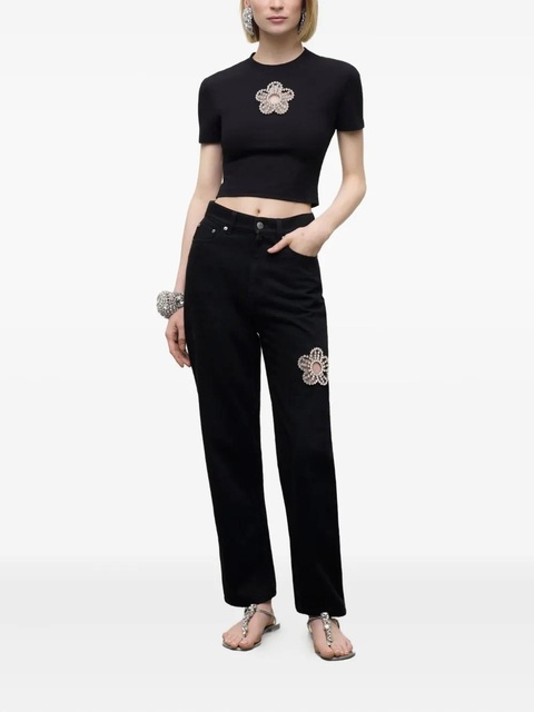 AREA crystal-flower jeans - Black - zdjęcie produktu nr 2