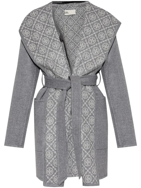 Tory Burch monogram-lining coat - Grey - zdjęcie produktu nr 1