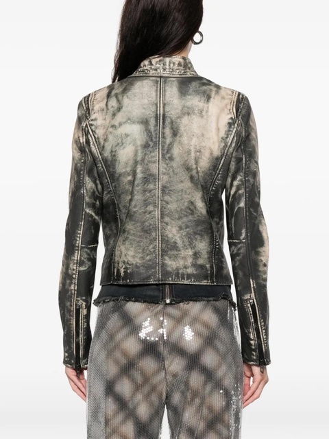 Diesel L-Uxure zip-fastening leather jacket - Neutrals - zdjęcie produktu nr 1