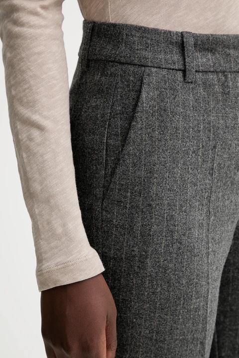 Marc O'Polo spodnie z dodatkiem wełny damskie kolor szary proste high waist 510023710199 - zdjęcie produktu nr 2