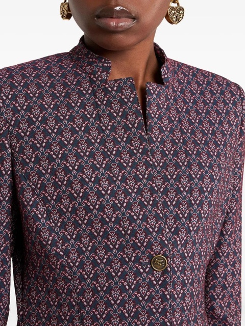 ETRO jacquard single-breasted blazer - Blue - zdjęcie produktu nr 2