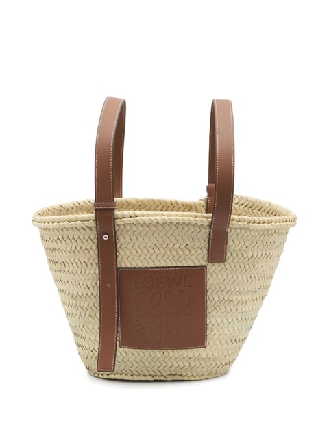LOEWE small raffia leather-trimmed shoulder bag - Neutrals - zdjęcie produktu nr 1