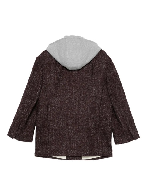 Alysi hooded tweed coat - Red - zdjęcie produktu nr 2