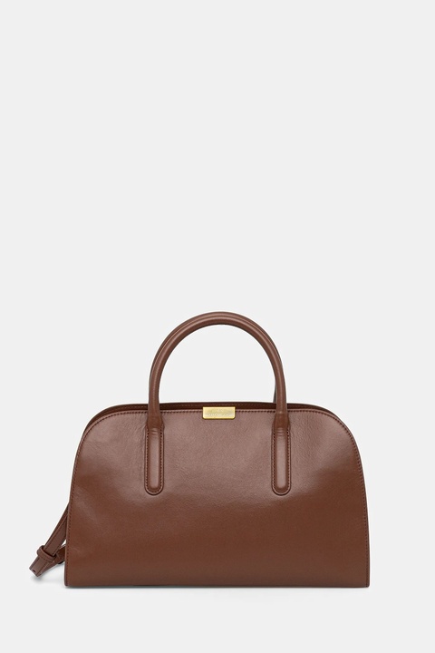 Tommy Hilfiger torebka skórzana kolor brązowy AW0AW18205 - zdjęcie produktu nr 1