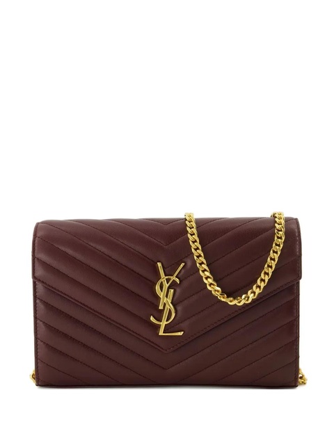 Saint Laurent Cassandre chain-strap logo-plaque shoulder bag - Red - zdjęcie produktu nr 1