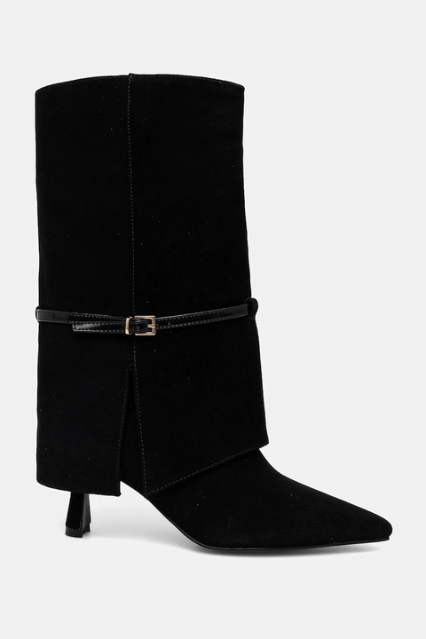Answear.LAB botki zamszowe kolor czarny na szpilce - zdjęcie produktu nr 2