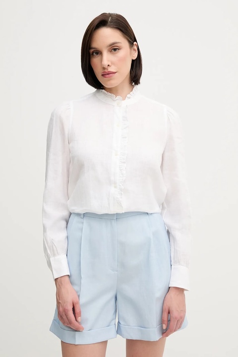 Tommy Hilfiger koszula lniana kolor beżowy relaxed WW0WW44708 - zdjęcie produktu nr 1