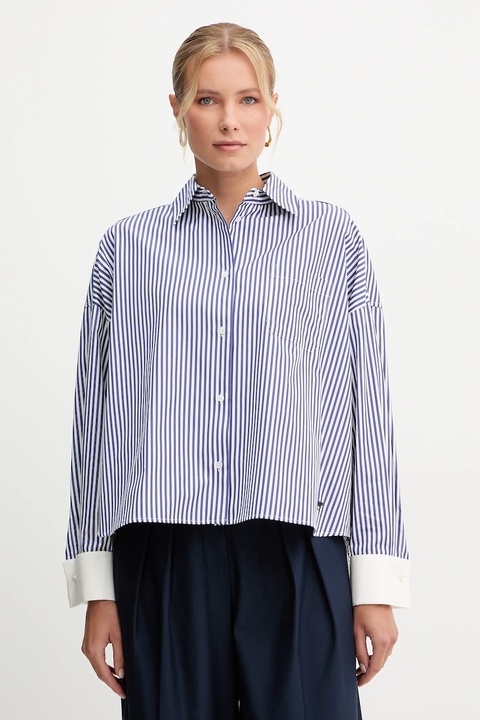 Weekend Max Mara koszula bawełniana ARTURO damska kolor granatowy relaxed z kołnierzykiem klasycznym 2525116042600 - zdjęcie produktu nr 1