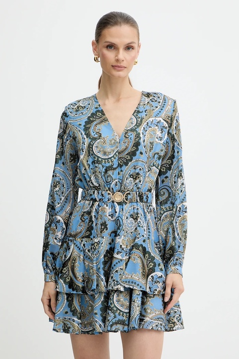 Guess sukienka CLARISSE kolor niebieski mini rozkloszowana W5BK53 W2770 - zdjęcie produktu nr 1