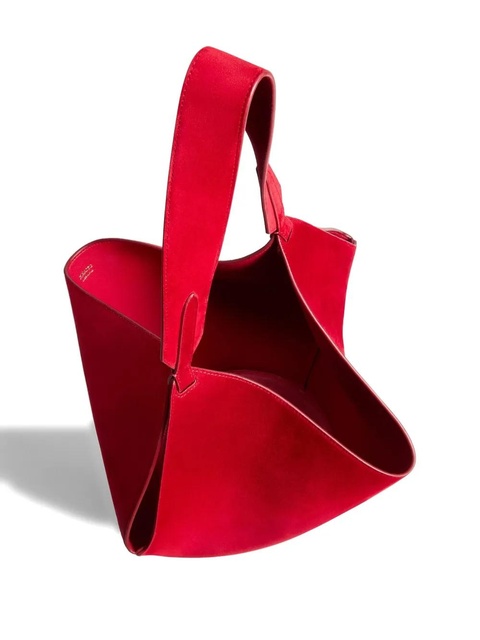 KHAITE open-top leather tote bag - Red - zdjęcie produktu nr 1