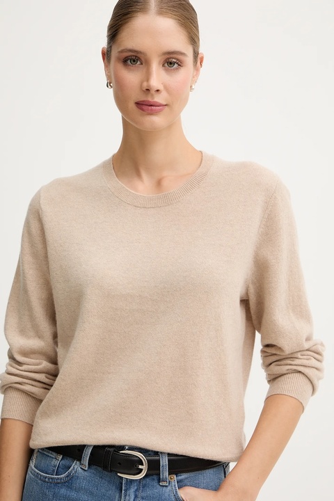 United Colors of Benetton sweter wełniany damski kolor beżowy 1002D10BG - zdjęcie produktu nr 2