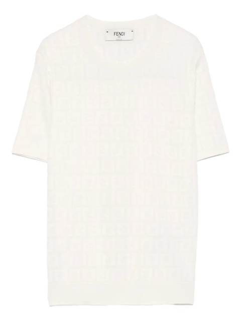 FENDI short-sleeve knitted top - White - zdjęcie produktu nr 1