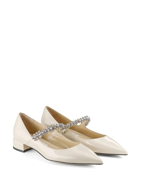 Jimmy Choo Bing crystal-strap ballerina shoes - Neutrals - zdjęcie produktu nr 2
