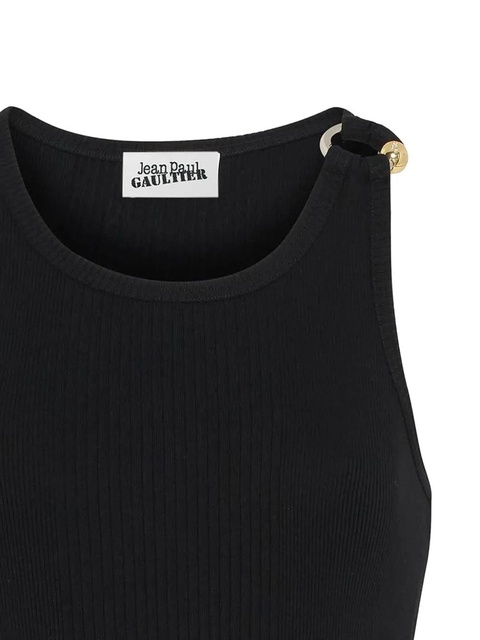 Jean Paul Gaultier ribbed cotton top - Black - zdjęcie produktu nr 1