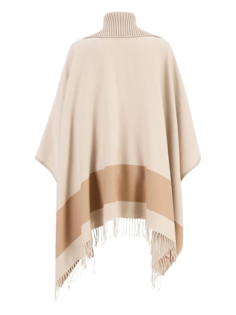 Ferragamo fringed wool cape - Neutrals - zdjęcie produktu nr 2