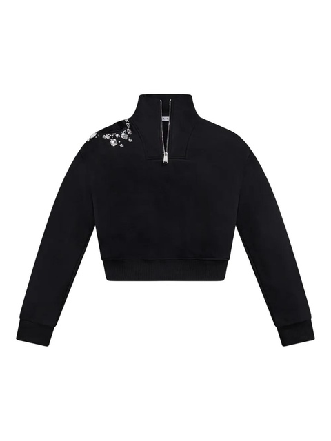 AREA crystal cut-out half-zip sweatshirt - Black - zdjęcie produktu nr 1