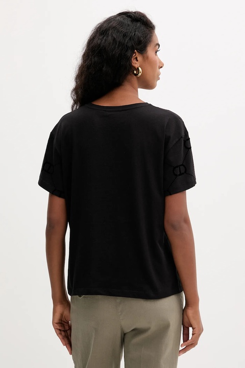 Twinset t-shirt bawełniany damski kolor czarny 252TP2055 - zdjęcie produktu nr 2