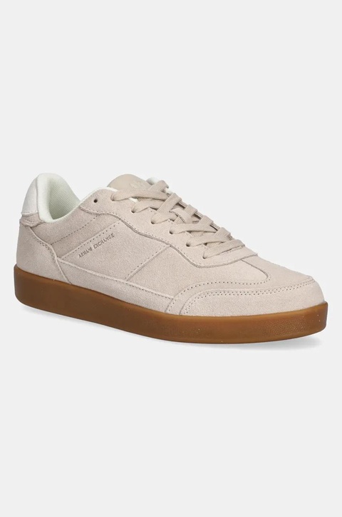Armani Exchange sneakersy zamszowe damskie kolor beżowy XDX182 XV868 01819 - zdjęcie produktu nr 1