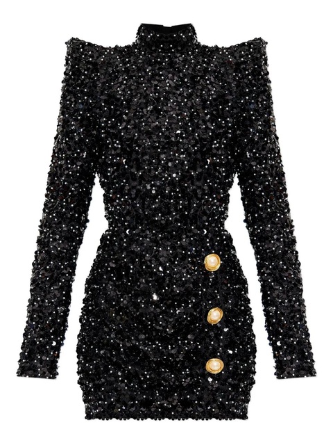 Balmain sequin-embellished dress - Black - zdjęcie produktu nr 1
