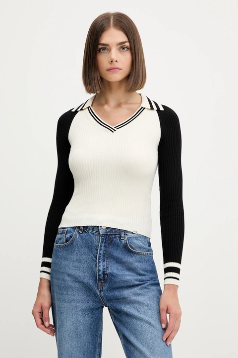 Guess Jeans sweter damski kolor beżowy lekki W5YR54 Z3P32 - zdjęcie produktu nr 1