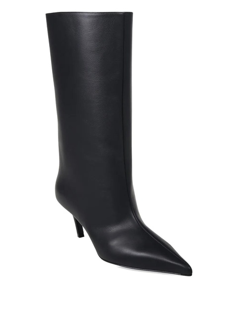 Amina Muaddi 60mm Fiona pointed leather boots - Black - zdjęcie produktu nr 2
