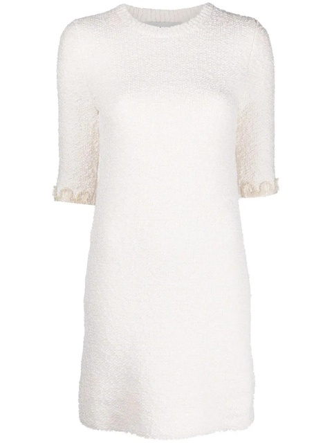 Lanvin floral-embroidered knitted tweed dress - White - zdjęcie produktu nr 1