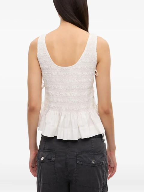 GANNI chambray seersucker top - White - zdjęcie produktu nr 1