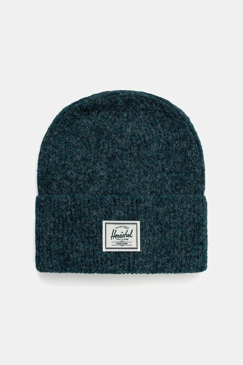 Herschel czapka z domieszką wełny Super Soft kolor zielony 50481-06551-OS - zdjęcie produktu nr 1