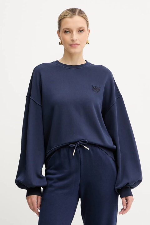 Pinko bluza bawełniana damska kolor granatowy gładka 105510 A2RB - zdjęcie produktu nr 1