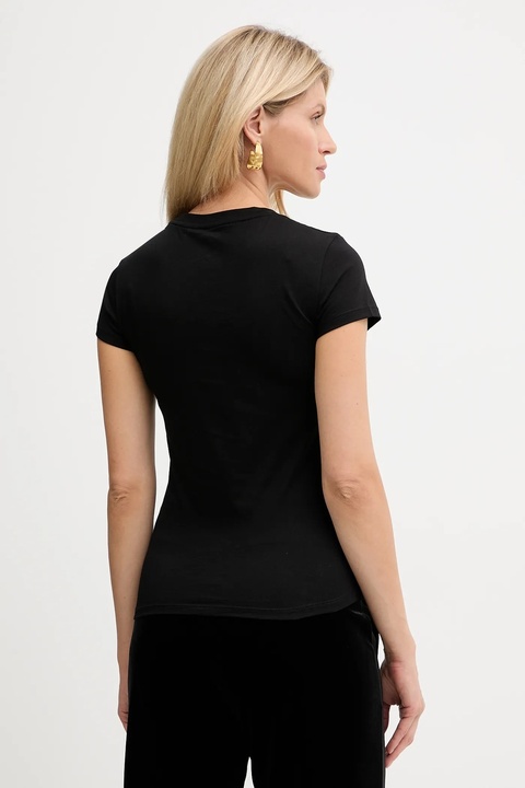 Armani Exchange t-shirt bawełniany damski kolor czarny XW002038 AF10356 - zdjęcie produktu nr 2