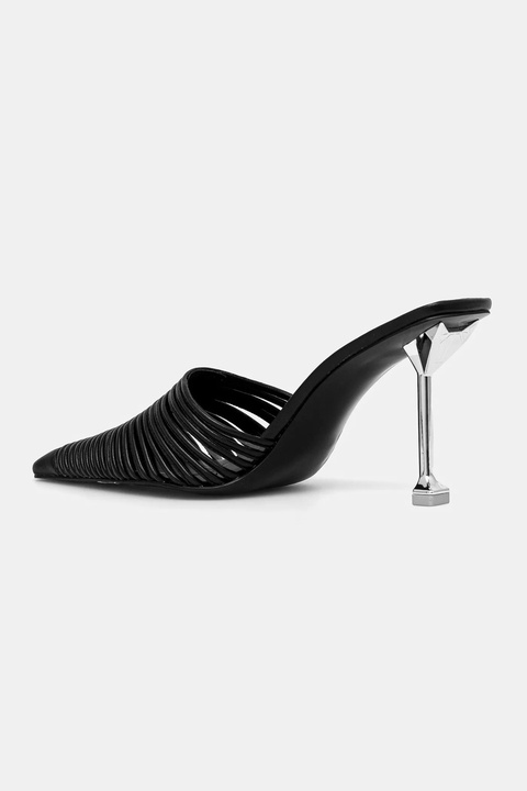 Naked Wolfe szpilki skórzane Chromed kolor czarny Chromed Black Leather - zdjęcie produktu nr 2