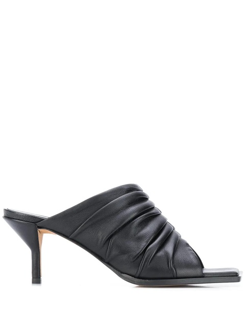 3.1 Phillip Lim 70mm pleated square toe sandals - Black - zdjęcie produktu nr 1