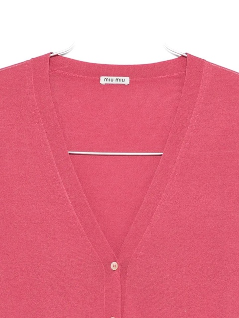 Miu Miu V-neck button-up cardigan - Pink - zdjęcie produktu nr 2