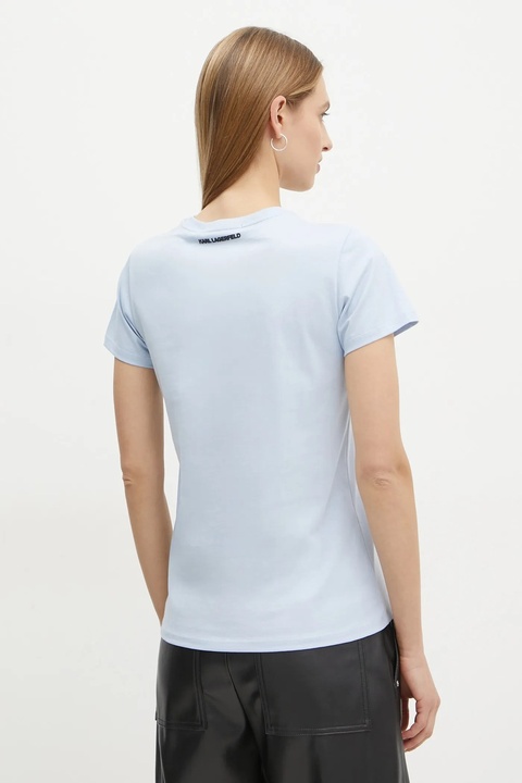 Karl Lagerfeld t-shirt bawełniany damski kolor niebieski A1W17068 - zdjęcie produktu nr 2