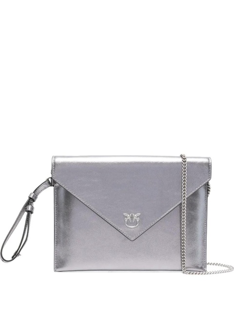 PINKO small leather flap clutch - Grey - zdjęcie produktu nr 1
