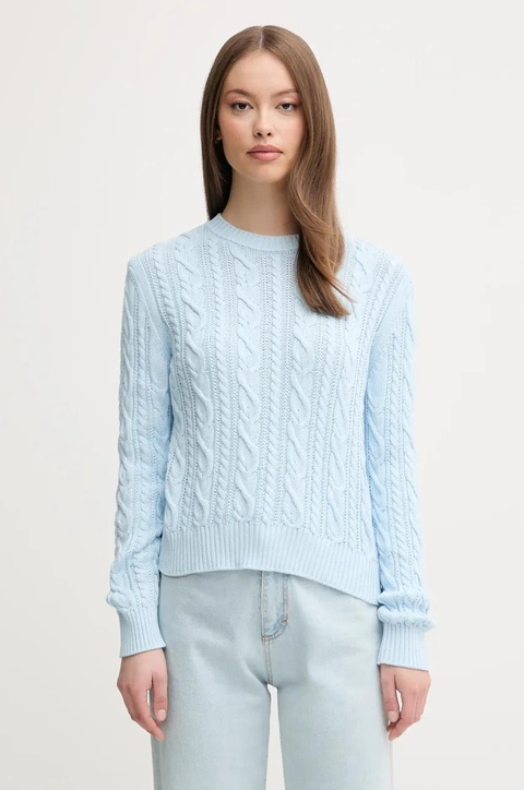 United Colors of Benetton sweter bawełniany damski kolor niebieski 1594D10D4 - zdjęcie produktu nr 1