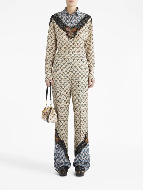 ETRO graphic-print straight-leg trousers - Neutrals - zdjęcie produktu nr 2