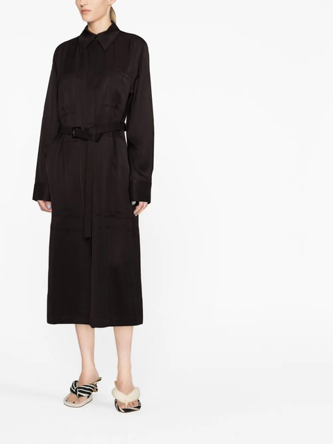 Jil Sander single-breasted belted-waist coat - Brown - zdjęcie produktu nr 2