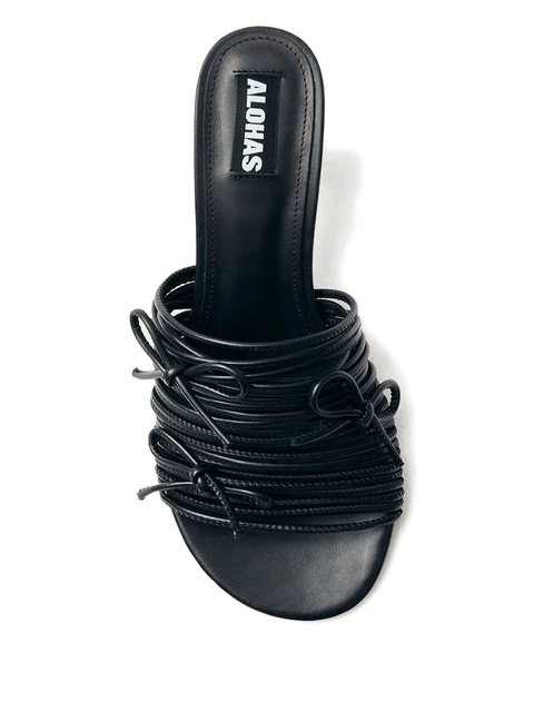 ALOHAS knotted leather heeled sandals - Black - zdjęcie produktu nr 2
