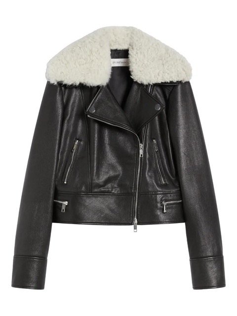 Max Mara shearling collar zip jacket - Black - zdjęcie produktu nr 2