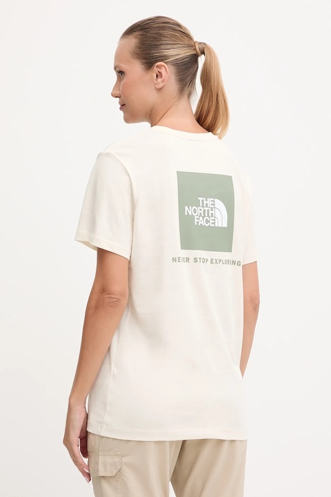 The North Face t-shirt bawełniany damski kolor beżowy NF0A87NKEBE1 - zdjęcie produktu nr 1