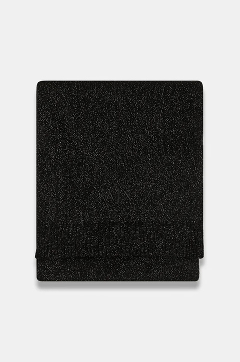 Armani Exchange szalik z dodatkiem wełny damski kolor czarny XW001520 AF16181 - zdjęcie produktu nr 2